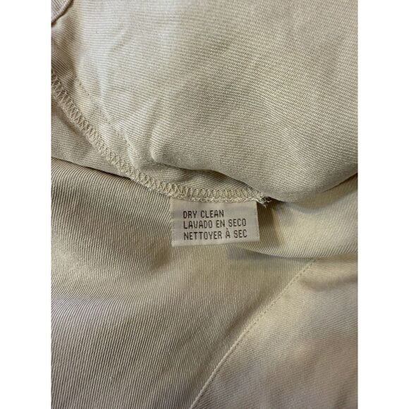 Jones New York Women's Shirt Button Up Silk Stand Up Collar Beige Size14 - Picture 5 of 6